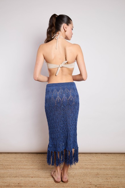 KNITTED SKIRT-MINI DRESS DENIM