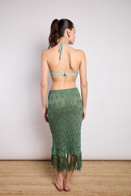 KNITTED SKIRT-MINI DRESS GREEN