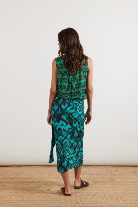 RHOMBUS KNOT SKIRT GREEN-CELESTIAL