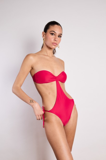 SWIMSUIT BAND TU WASHED SKINS RED