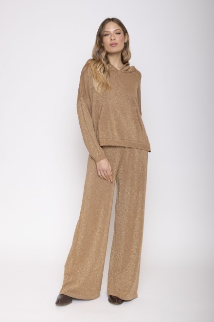 LUREX PALAZZO TROUSERS GOLD