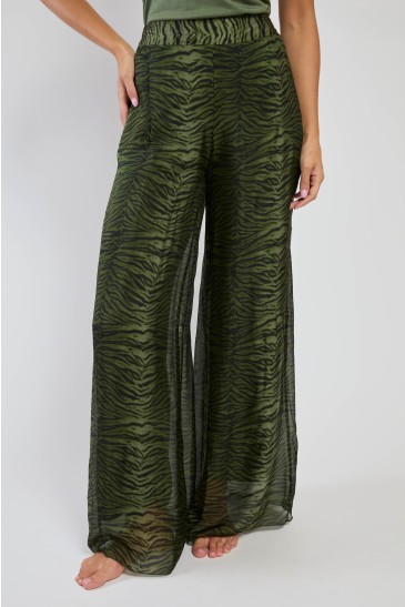 ANIMAL PRINT TROUSERS GREEN