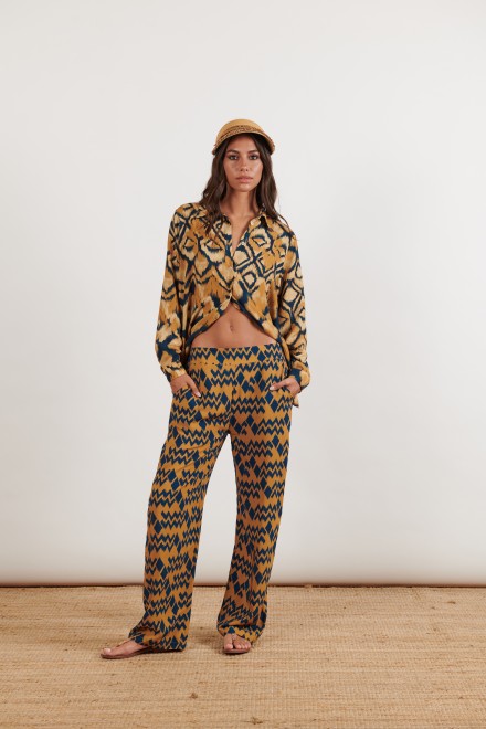 CHEVRON PANTS BLUE