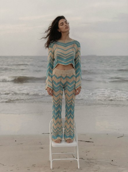 CHEVRON MARBELLA TROUSERS OCTANIO-GOLD
