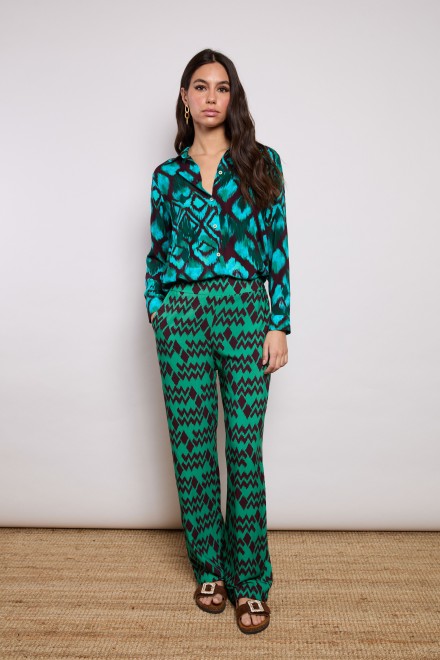 CHEVRON PANTS GREEN