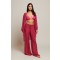 SILK CHIFFON PANTS FUXIA