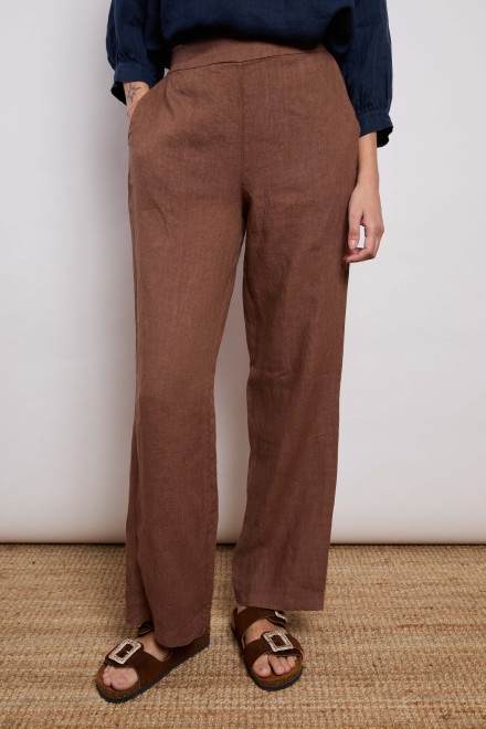 LINEN TROUSERS TOBACCO