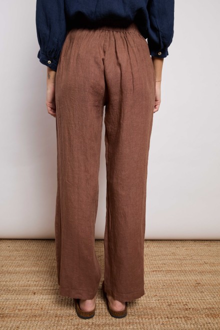 LINEN TROUSERS TOBACCO