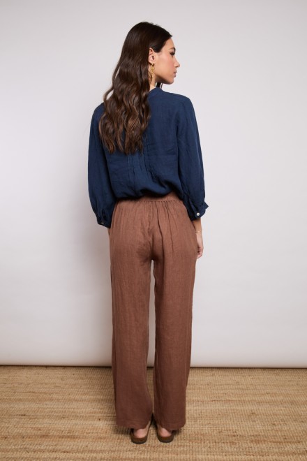 LINEN TROUSERS TOBACCO