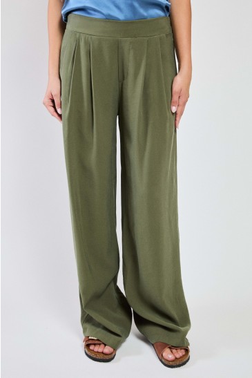 CASBAH TROUSERS WITH PLEATS MILITARY