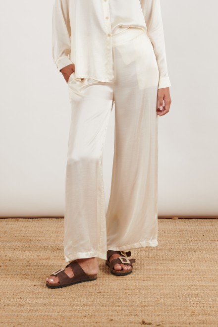 SATIN TROUSERS IVORY