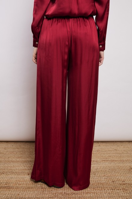 SATIN TROUSERS BORDEAUX
