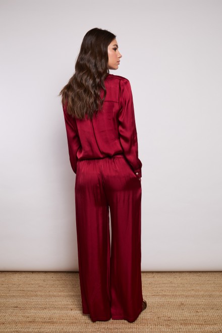 SATIN TROUSERS BORDEAUX