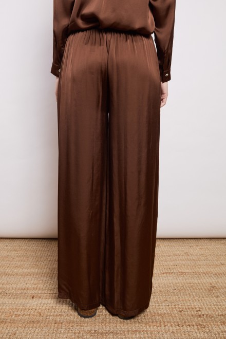 SATIN TROUSERS CHOCOLATE