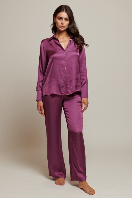SATIN TROUSERS MAGENTA
