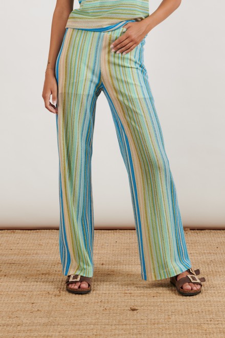 STRIPED TROUSERS GREEN-CELESTIAL