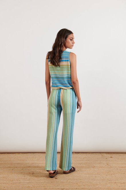 STRIPED TROUSERS GREEN-CELESTIAL