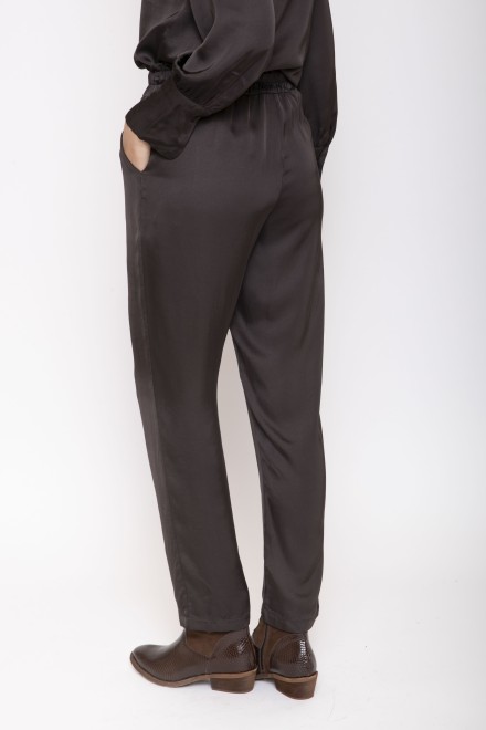 SATIN TROUSERS MOKA