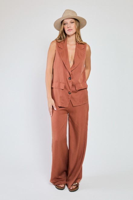 TENCEL TROUSERS CHOCOLATE