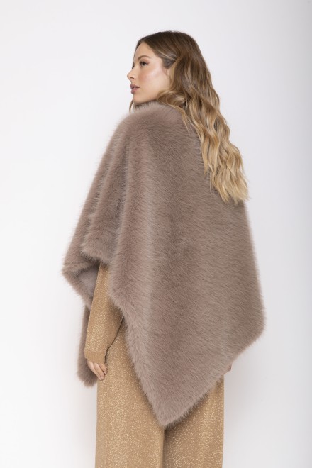 FUR PONCHO TAUPE