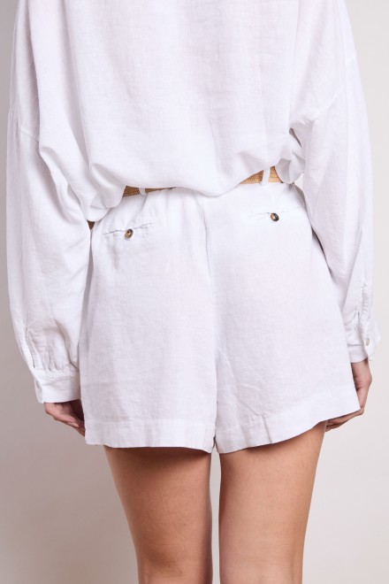 LINEN SHORTS WHITE