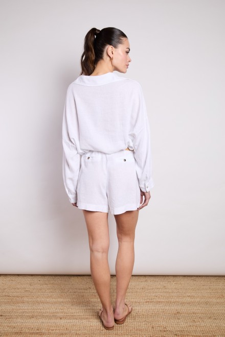 LINEN SHORTS WHITE