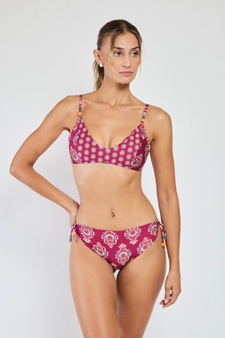 GRANADA HIGH SLIP WITH LACES BURGUNDY