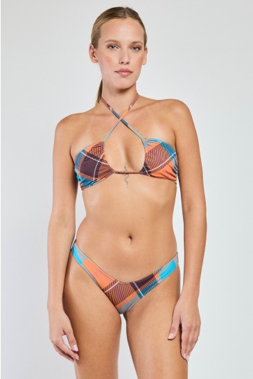 V BRAZILIAN BRIEFS CHECK CHOCOLATE