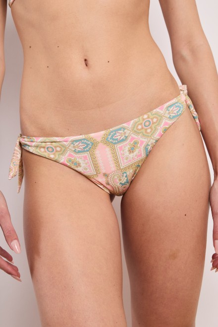 BRAZILIAN SLIP WITH BOW FOULARD POWDER