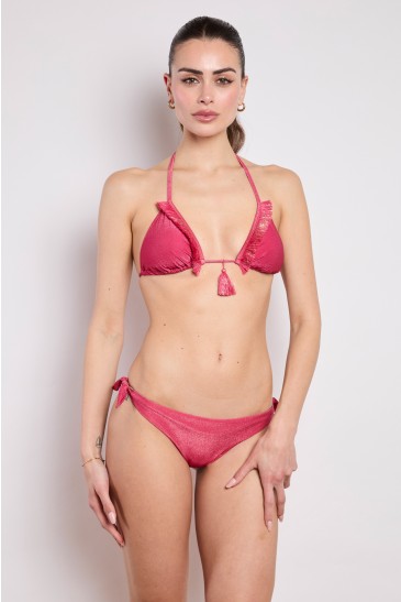 LUREX BRAZILIAN BOTTOM WITH FLAKES RED