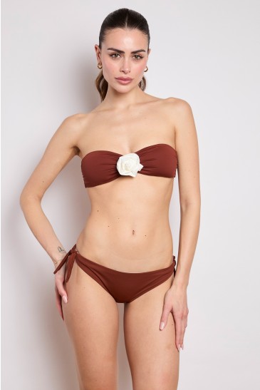 SOLID COLOR BOW BRIEF CHOCOLATE