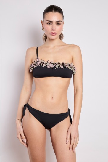 SOLID COLOR BOW BRIEF BLACK