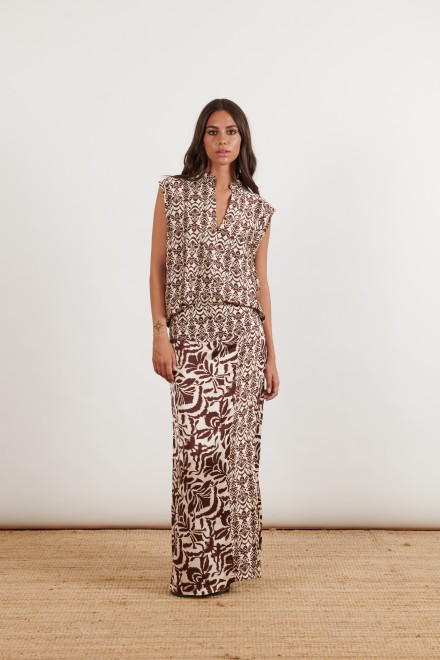 DAMASCUS SLEEVELESS CHOCOLATE