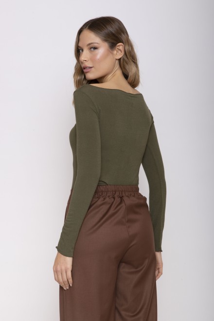 BOAT NECK UNDER JACKET MILITARY