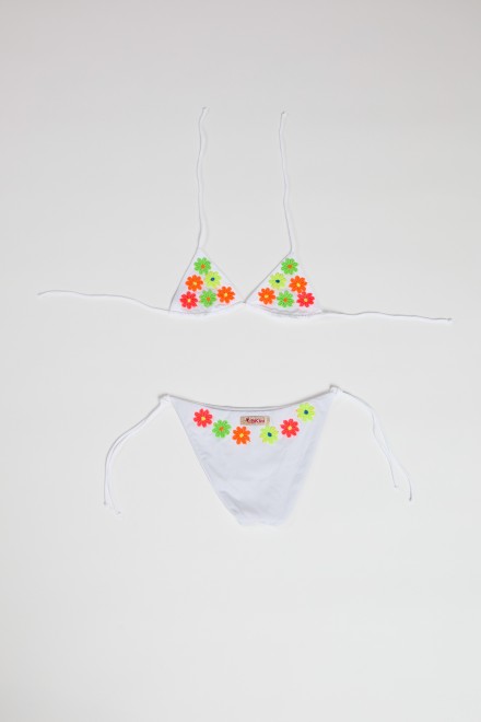 DAISY TRIANGLE + LACES SLIP WHITE