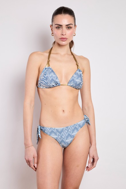 LARGE TRIANGLE LACE ANIMALIER DENIM