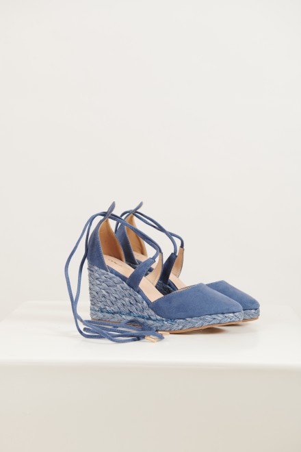 SUEDE WEDGES DENIM
