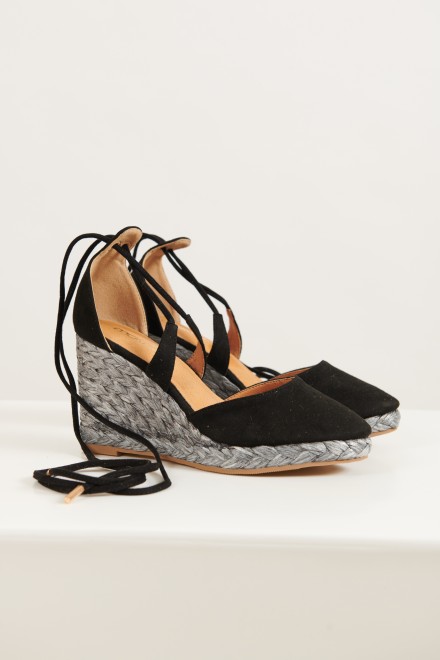 SUEDE WEDGES BLACK